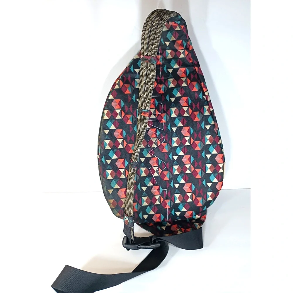 KAVU Jumble Dash Geometric Rope Sling Backpack Crossbody Cotton Canvas Retired